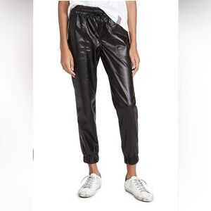 NWT BLANK NYC Black Widow Faux Leather Drawstring Joggers Size 26